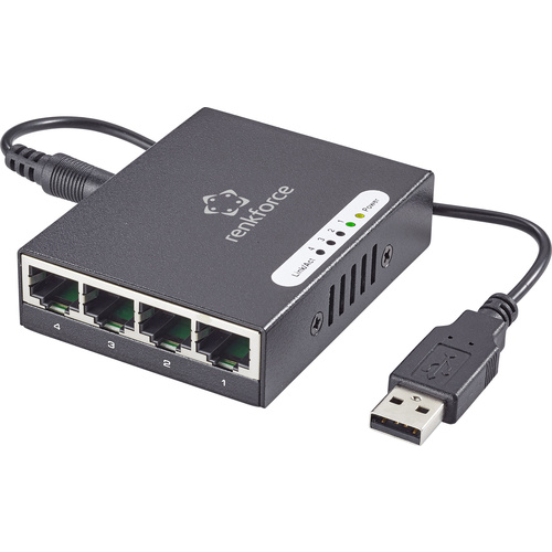 Renkforce RF-4270245 Netzwerk Switch 4 Port 1 GBit/s USB-Stromversorgung