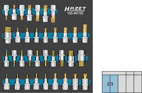 Hazet Steckschlüssel-Bit-Einsatz-Set 1/2  (12.5 mm) 35teilig 163-407/35