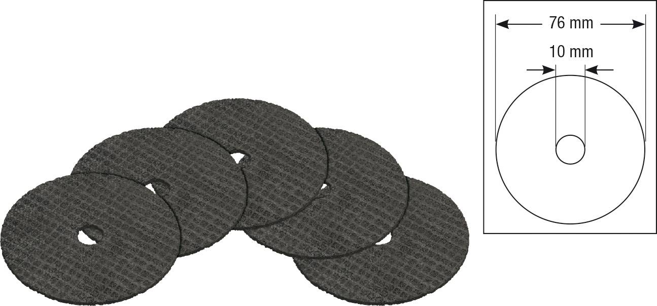 Hazet 9033-010/5 9033-010/5 Trennscheibe gerade 76mm 5 St. Stahl