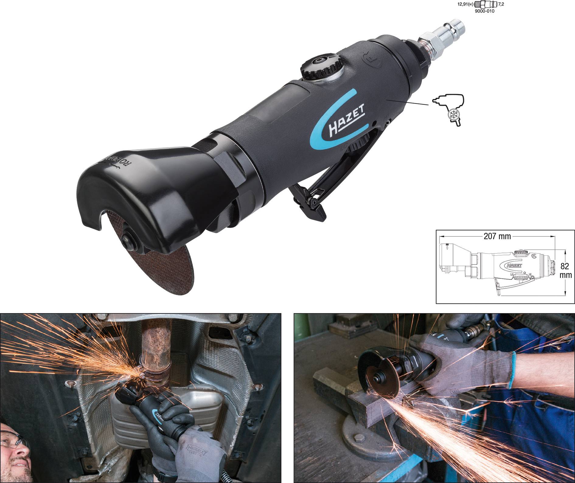 Hazet 9033-10 Druckluft-Schleifer 6.3 bar