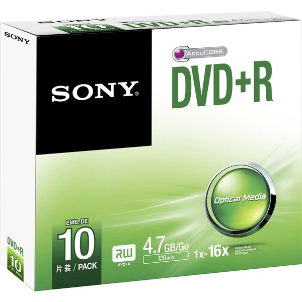 Sony DPR47SS DVD+R Rohling 4.7 10 St. Slimcase