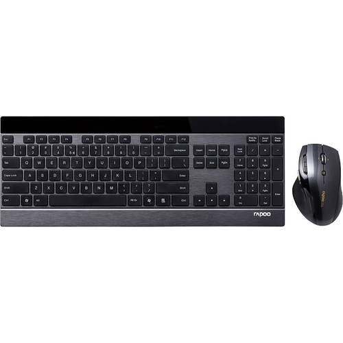Rapoo 8900P Funk Tastatur, Maus-Set Deutsch, QWERTZ, Windows® Schwarz