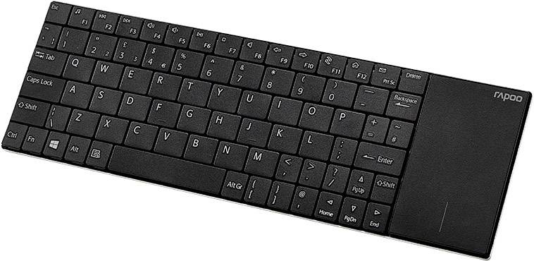 Rapoo E2710 Funk Tastatur Deutsch, QWERTZ Schwarz Touch-Oberfläche