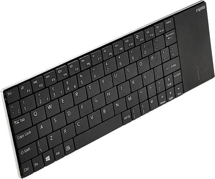 Rapoo E2710 Funk Tastatur Deutsch, QWERTZ Schwarz Touch-Oberfläche