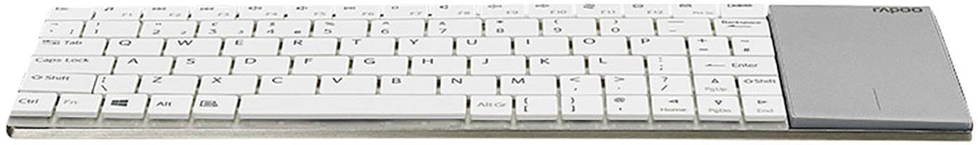Rapoo E2710 Funk Tastatur Deutsch, QWERTZ Weiß Touch-Oberfläche