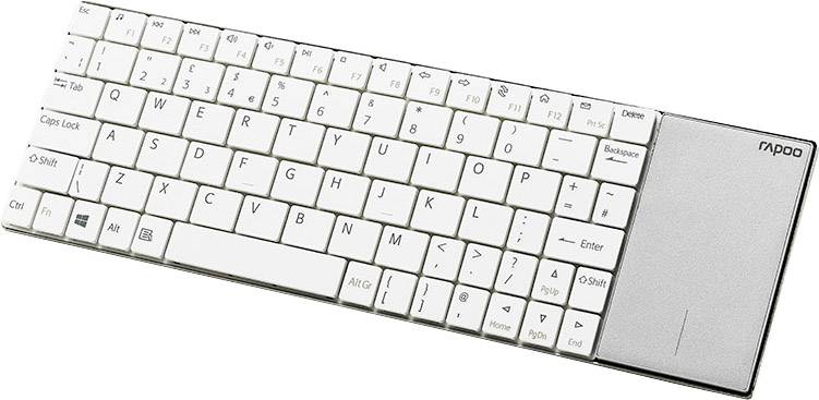 Rapoo E2710 Funk Tastatur Deutsch, QWERTZ Weiß Touch-Oberfläche
