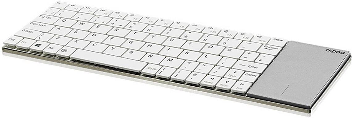 Rapoo E2710 Funk Tastatur Deutsch, QWERTZ Weiß Touch-Oberfläche