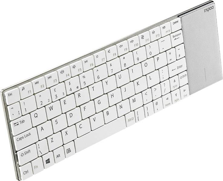 Rapoo E2710 Funk Tastatur Deutsch, QWERTZ Weiß Touch-Oberfläche