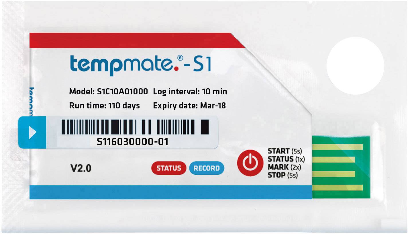 Tempmate S1C10A01000 S1C10A01000 Temperatur-Datenlogger Messgröße Temperatur -30 bis +70 °C PDF Fu