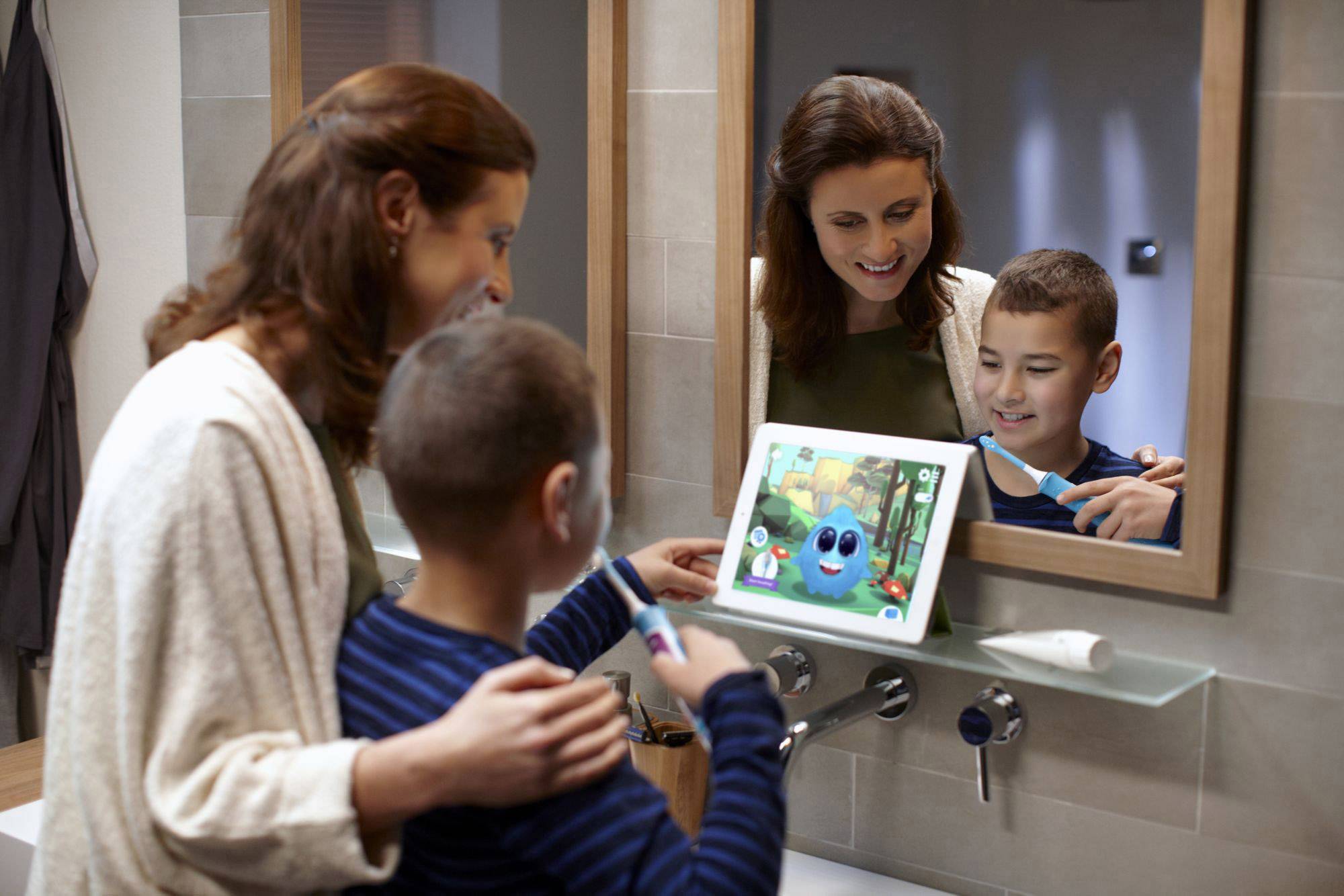 Philips Bodycare HX6322/04 Elektrische Kinderzahnbürste Schallzahnbürste Weiß, Bunt