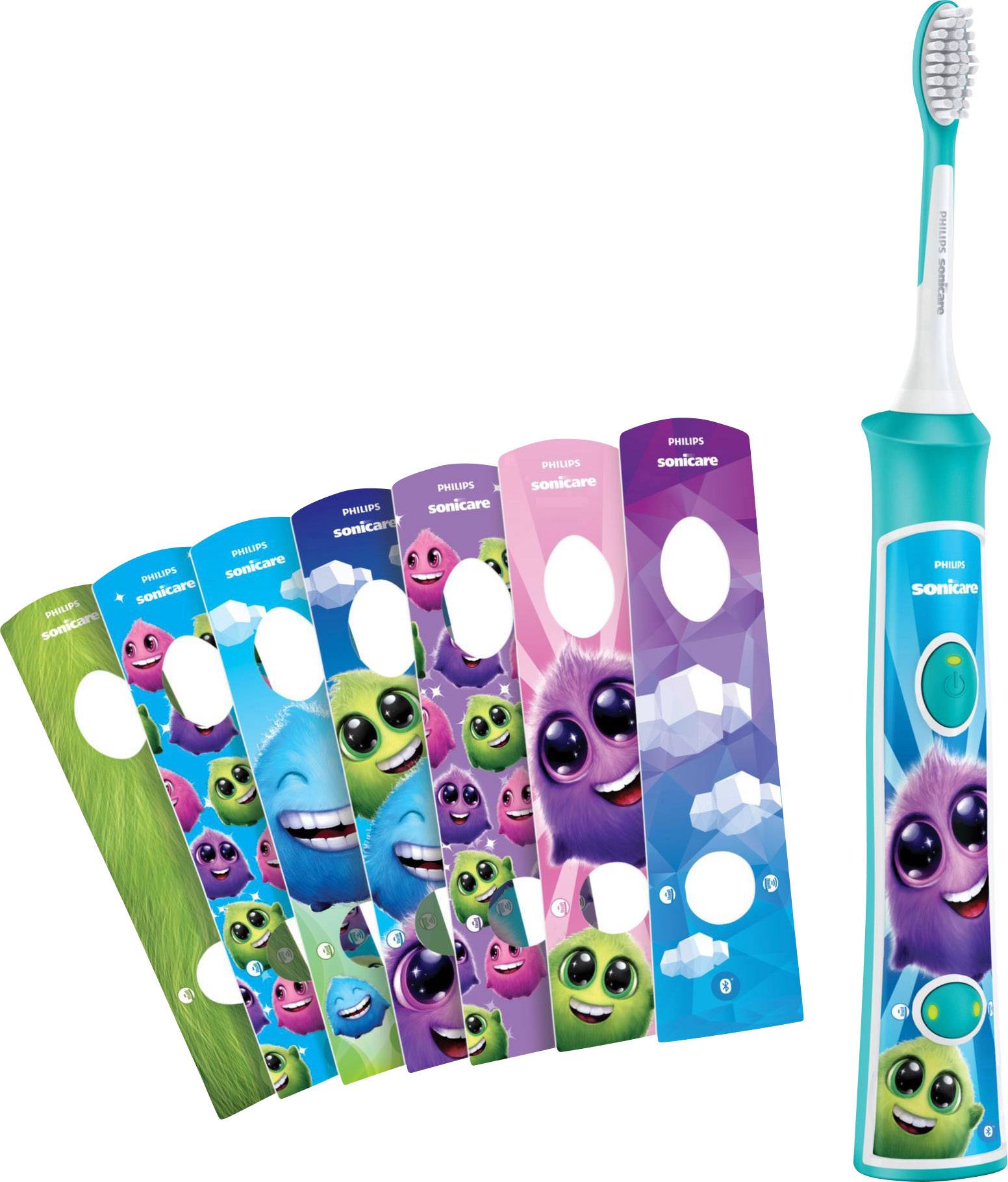 Philips Bodycare HX6322/04 Elektrische Kinderzahnbürste Schallzahnbürste Weiß, Bunt