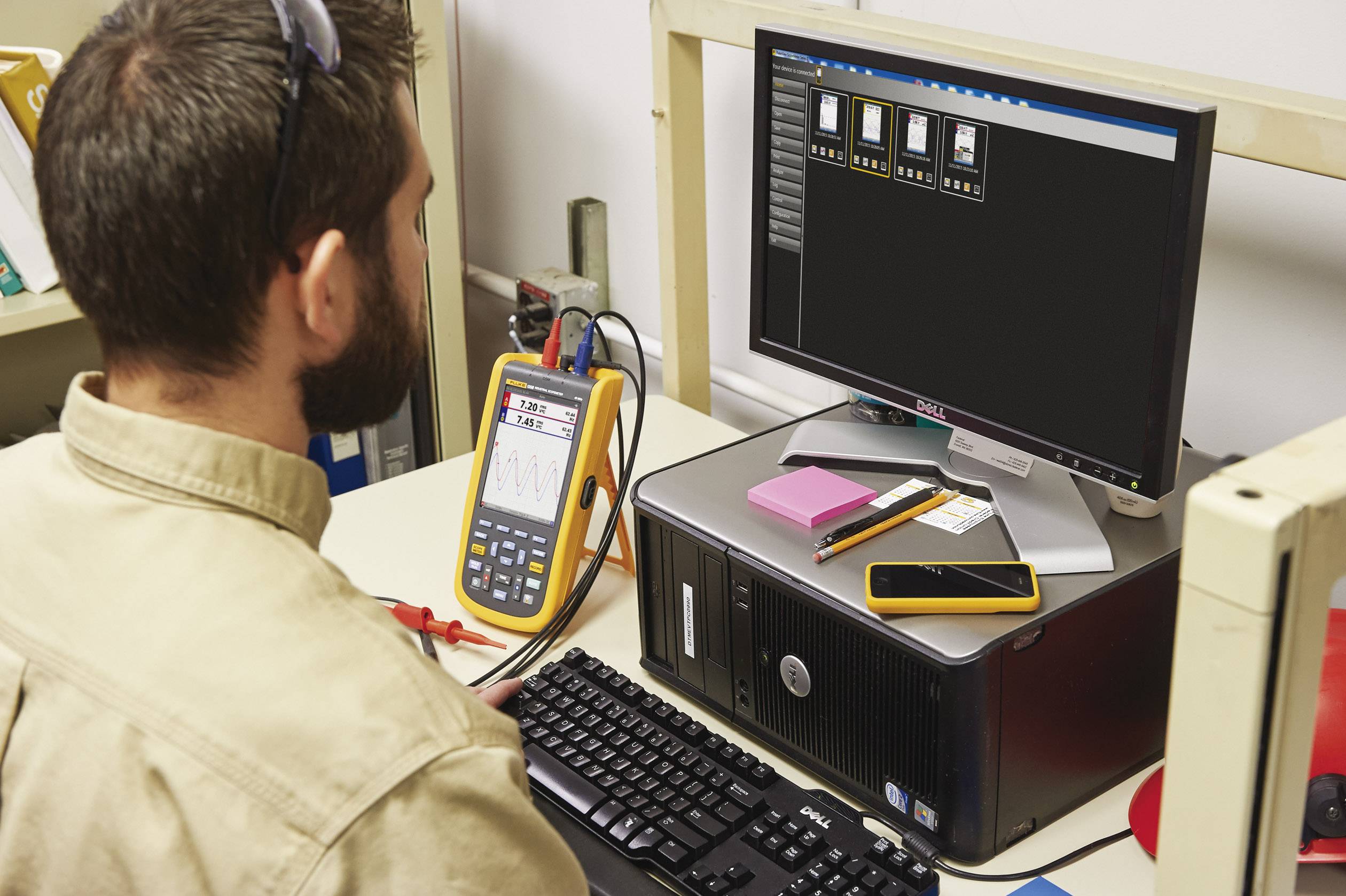 Fluke 124B/EU/S Hand-Oszilloskop 40 MHz 2-Kanal 4 GSa/s Multimeter-Funktionen 1 St.