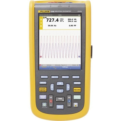 Fluke 124B/EU/S Hand-Oszilloskop 40MHz 2-Kanal 4 GSa/s Multimeter-Funktionen 1St. Fluke 124B/EU/S Hand-Oszilloskop 40MHz 2-Kanal 4 GSa/s Multimeter-Funktionen 1St.