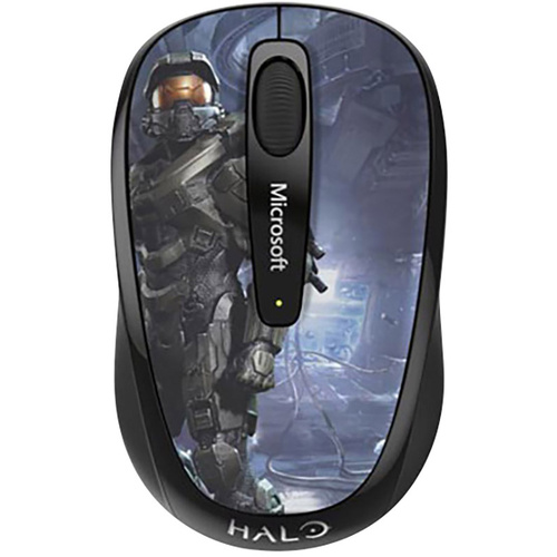Microsoft Mobile Mouse 3500 Halo Limited Edition: The Master Chief Maus Funk BlueTrack Schwarz 3 Tasten