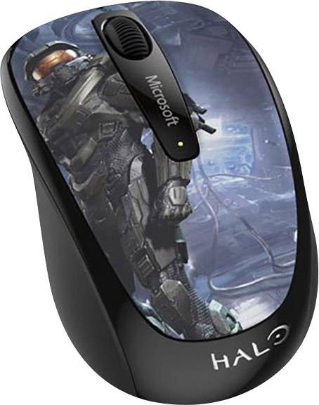 Microsoft Mobile Mouse 3500 Halo Limited Edition: The Master Chief Maus Funk BlueTrack Schwarz 3 Tasten