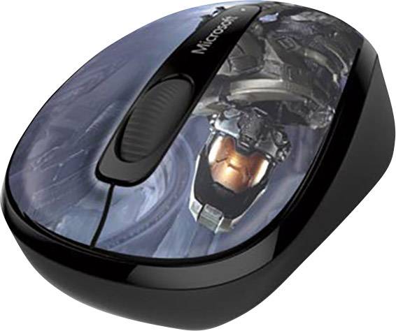 Microsoft Mobile Mouse 3500 Halo Limited Edition: The Master Chief Maus Funk BlueTrack Schwarz 3 Tasten