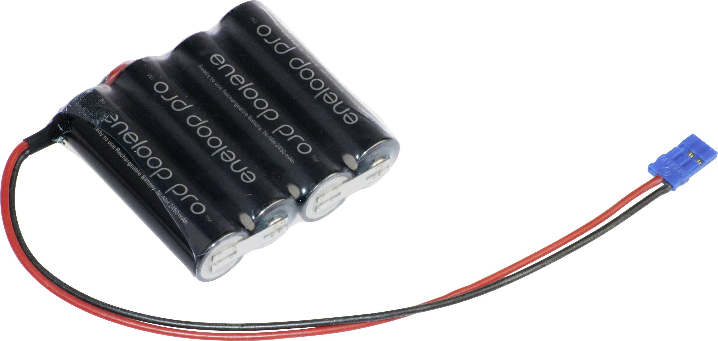 Panasonic eneloop Pro F1x4 Graupner Akkupack 4x Mignon (AA) Kabel, Stecker NiMH 4.8V 2450 mAh