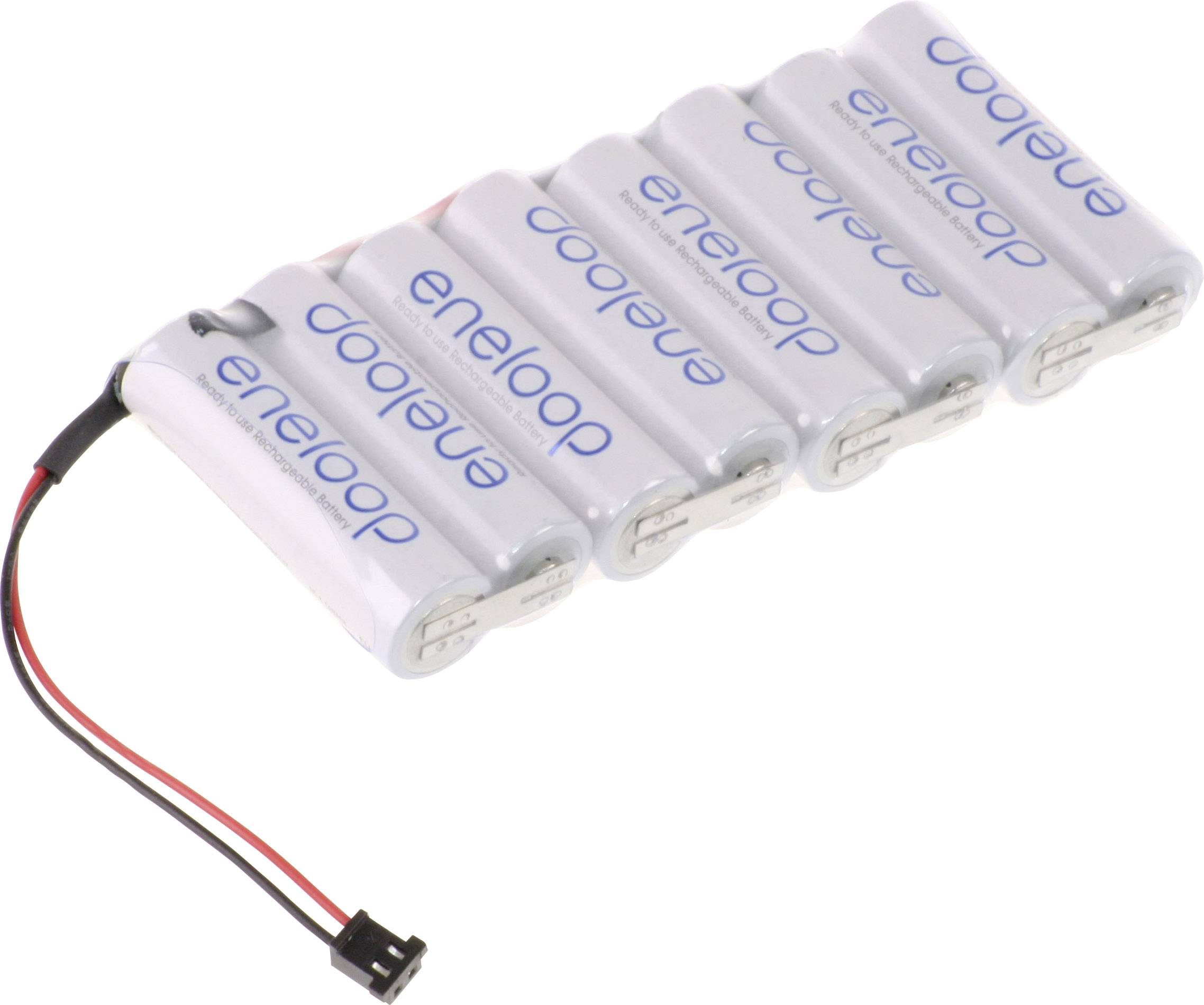 Panasonic eneloop Reihe F1x8 Graupner Akkupack 8x Mignon (AA) Kabel, Stecker NiMH 9.6V 1900 mAh