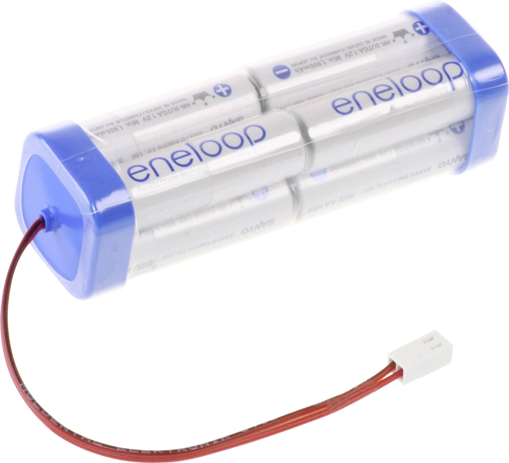 Panasonic eneloop Doppelwürfel F2x2x2 Futaba Akkupack 8x Mignon (AA) Kabel, Stecker NiMH 9.6V 1900 mAh