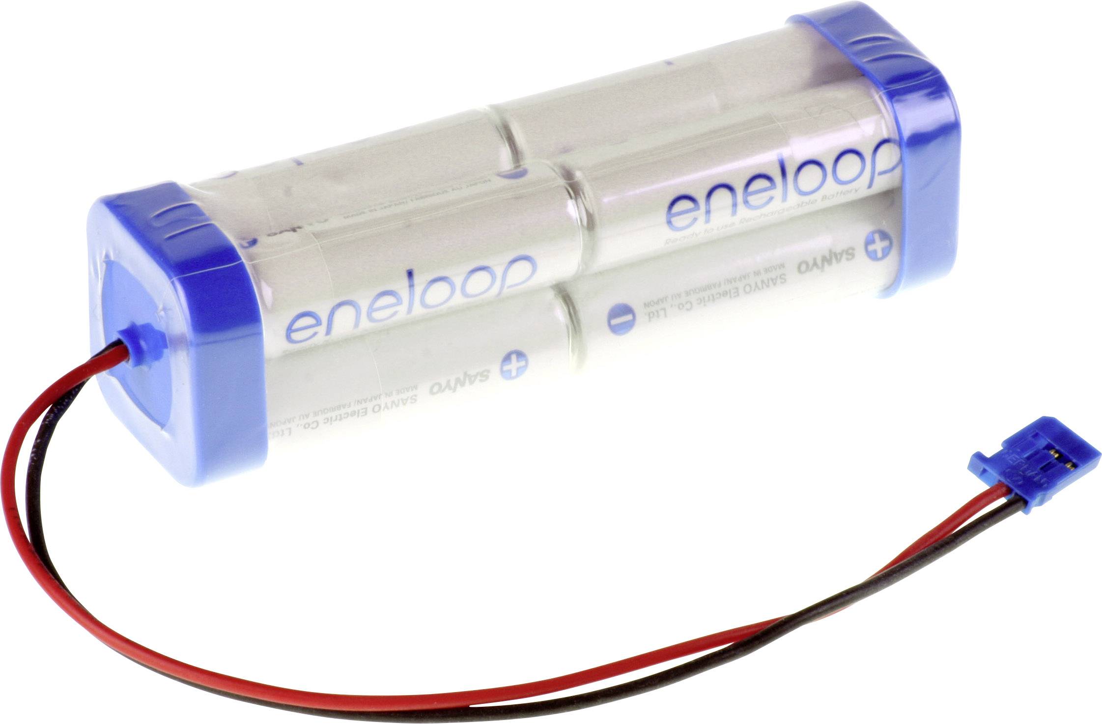 Panasonic eneloop Doppelwürfel F2x2x2 Futaba Akkupack 8x Mignon (AA) Kabel, Stecker NiMH 9.6V 1900 mAh