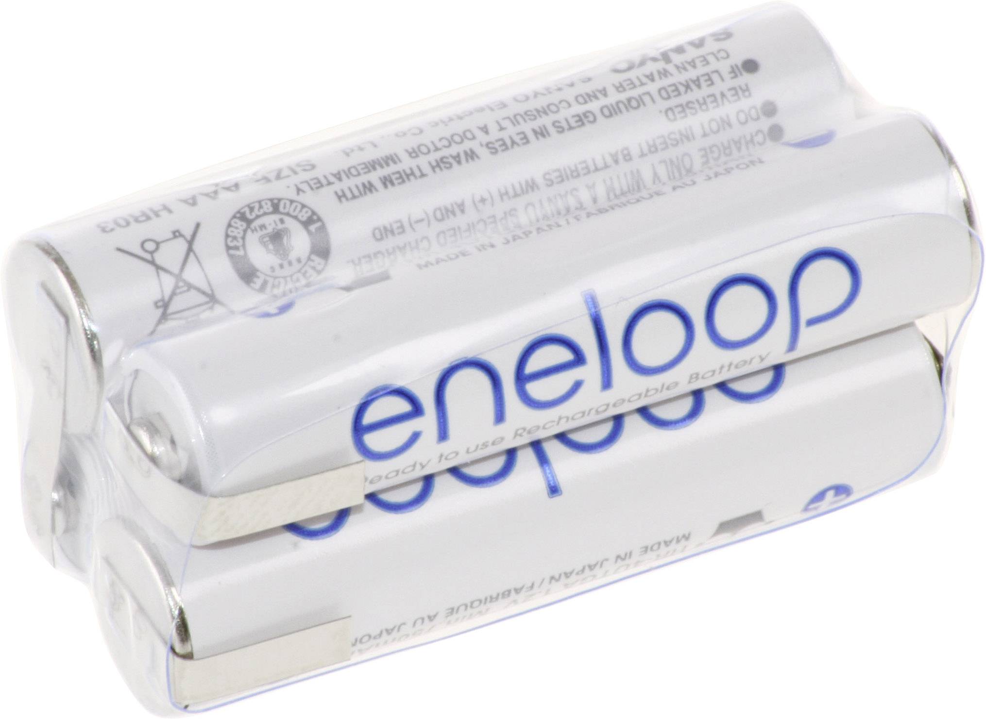 Panasonic eneloop Würfel F2x2 Akkupack 4x Micro (AAA) U-Lötfahne NiMH 4.8V 750 mAh