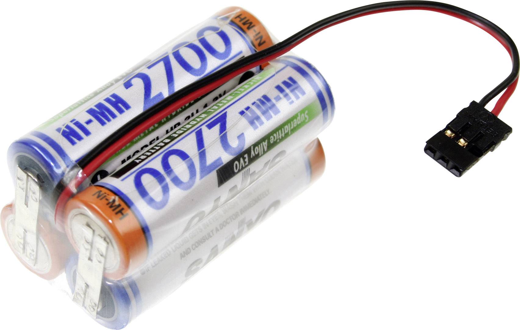 Panasonic Würfel F2x2 Graupner Akkupack 4x Mignon (AA) Kabel, Stecker NiMH 4.8V 2700 mAh