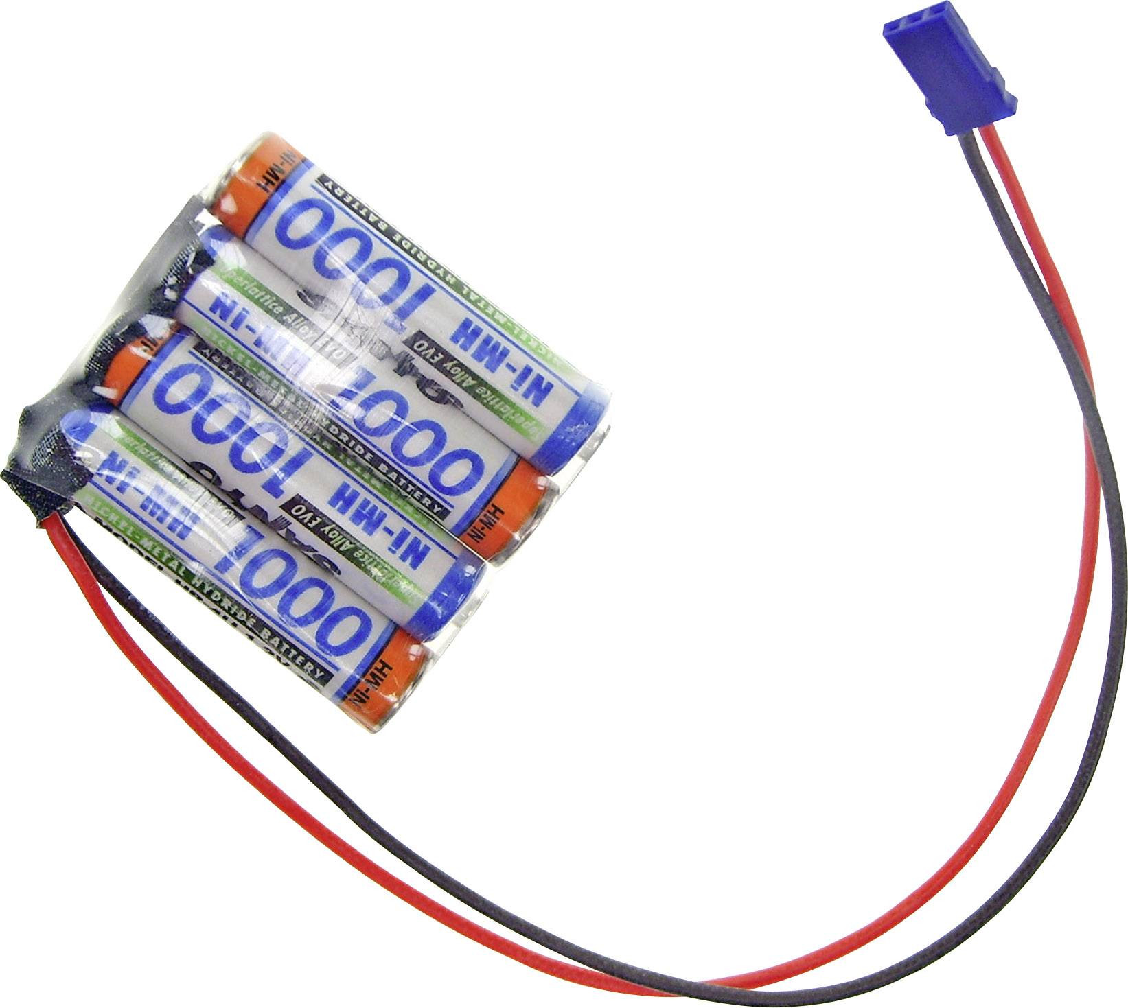 Panasonic Reihe F1x4 Graupner Akkupack 4x Micro (AAA) Kabel, Stecker NiMH 4.8V 1000 mAh