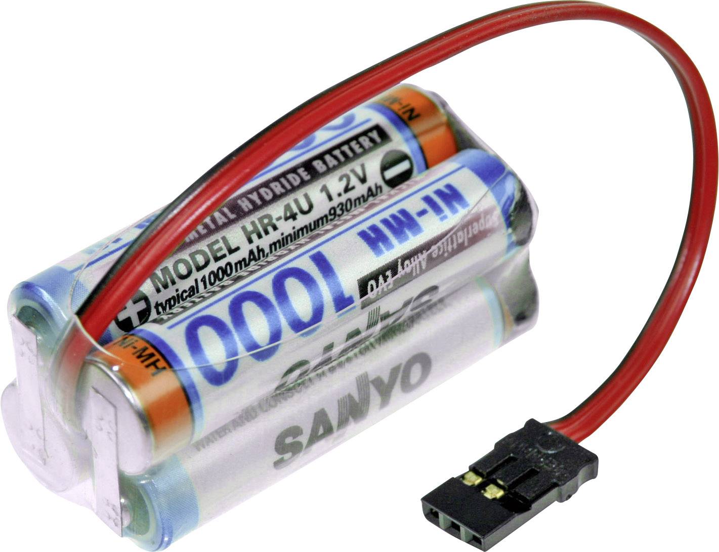 Panasonic Würfel F2x2 Graupner Akkupack 4x Micro (AAA) Kabel, Stecker NiMH 4.8V 1000 mAh