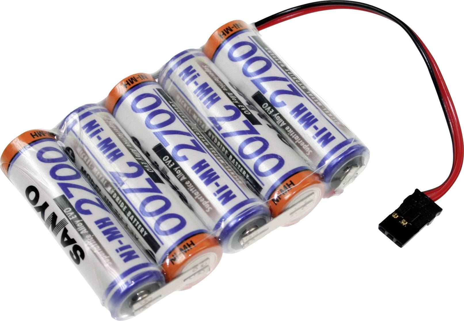 Panasonic Reihe 1x5 Graupner Akkupack 5x Mignon (AA) Kabel, Stecker NiMH 6V 2700 mAh