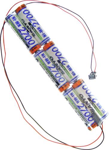 Panasonic Inline L2x3 MPX Akkupack 6x Mignon (AA) Kabel, Stecker NiMH 7.2V 2700 mAh