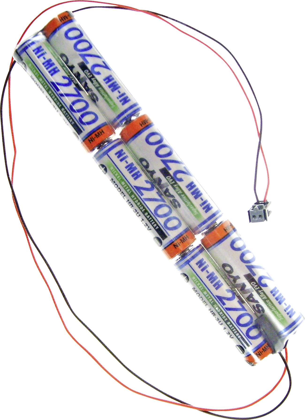 Panasonic Inline L2x3 MPX Akkupack 6x Mignon (AA) Kabel, Stecker NiMH 7.2V 2700 mAh