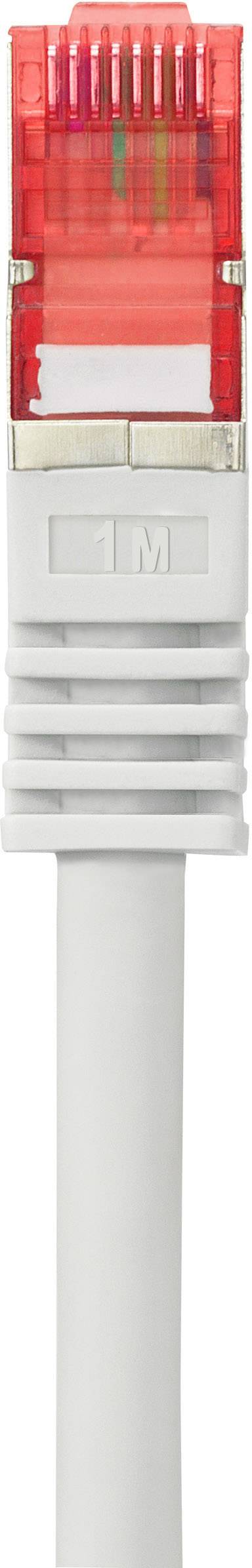 Renkforce RF-2426238 RJ45 Netzwerkkabel, Patchkabel CAT 6 S/FTP 1.00m Grau mit Rastnasenschutz, vergoldete Steckkontakte 1St.