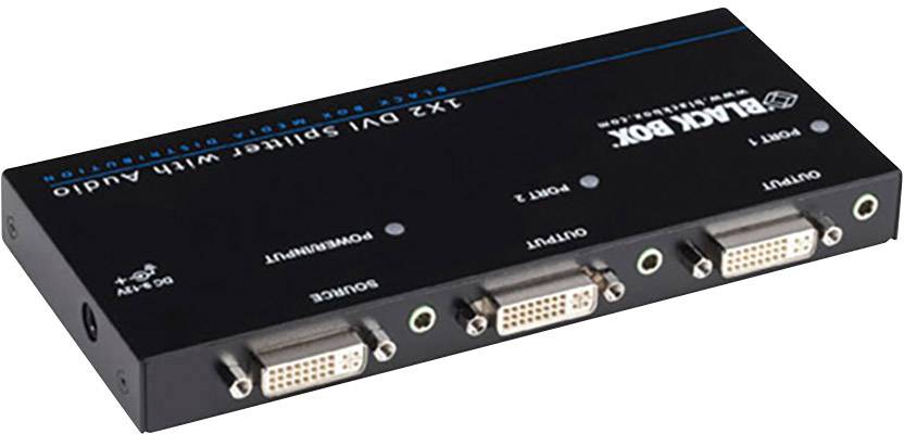 Black Box AVSP-DVI1X2 2 Port DVI-Splitter mit Audio-Ports, mit Entzerr-Funktion, mit Status-LEDs 10