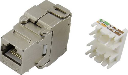 TRU Components 93013c1179 Modularbuchse, werkzeuglos 1425903 Buchse, gerade Metall 1 St.