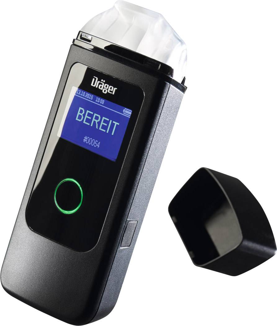 Dräger Alcotest 3820 Multilingual Alkoholtester Schwarz 0 bis 5 ‰ Alarm, Countdown-Funktion, inkl. Display