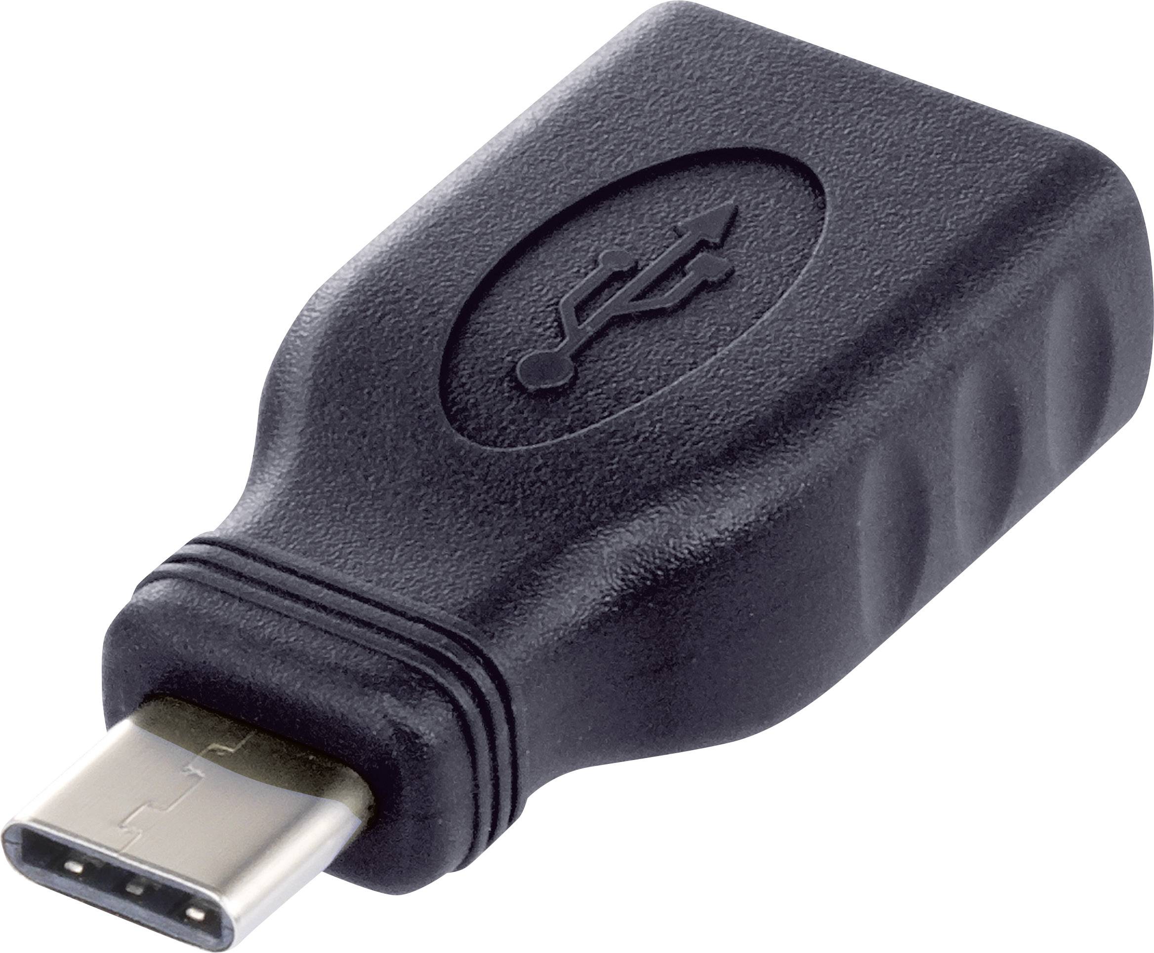 Renkforce USB 2.0 Adapter [1x USB-C® Stecker - 1x USB 2.0 Buchse A] rf-usba-10 mit OTG-Funktion, vergoldete Steckkontakte