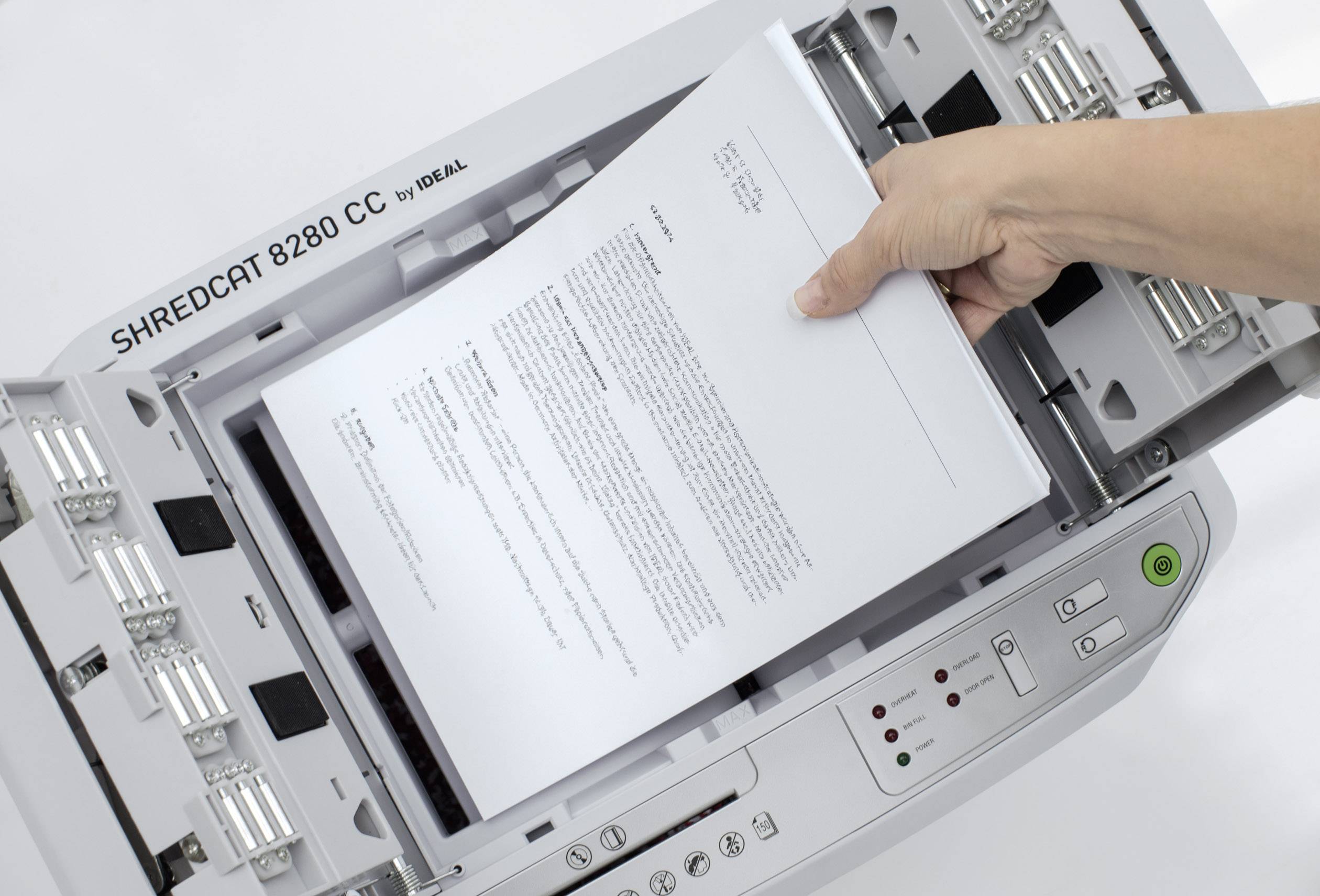 Ideal Office SHREDCAT 8280 CC Aktenvernichter 6 Blatt Partikelschnitt 4 x 10mm P-4 30l Vernichtet auch CDs, DVDs, Kreditkarte