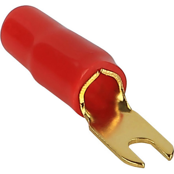 Kash Gabelkabelschuh 10mm² Loch-Ø=4mm Teilisoliert Rot