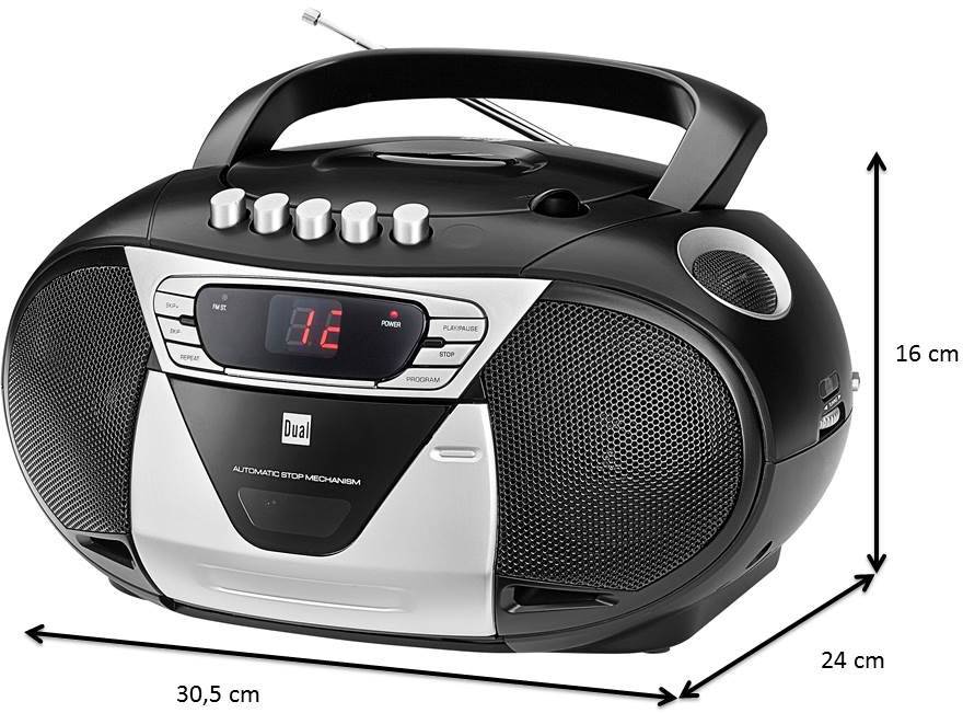 Dual CD-Radio P 65 UKW, AUX, CD, Kassette Schwarz