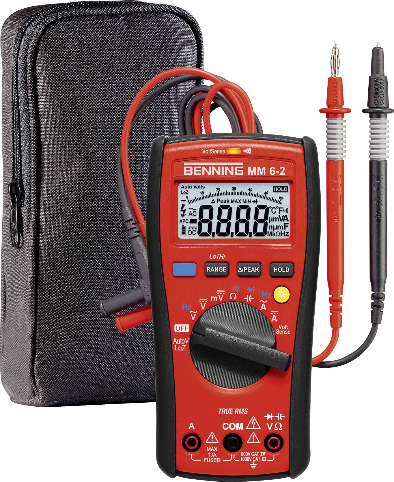 Benning MM 6-2 + SDT 1 Hand-Multimeter digital LoZ CAT III 1000 V, CAT IV 600V Anzeige (Counts): 6000