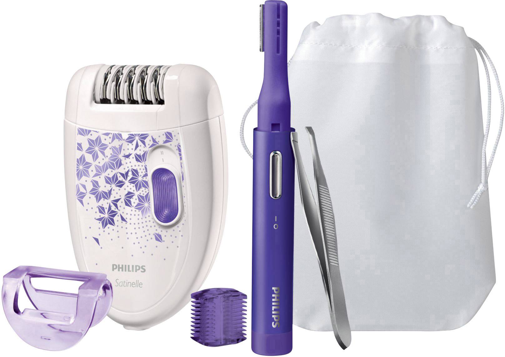 Philips HP6543/00 3-in1-Set Epilierer Weiß, Violett