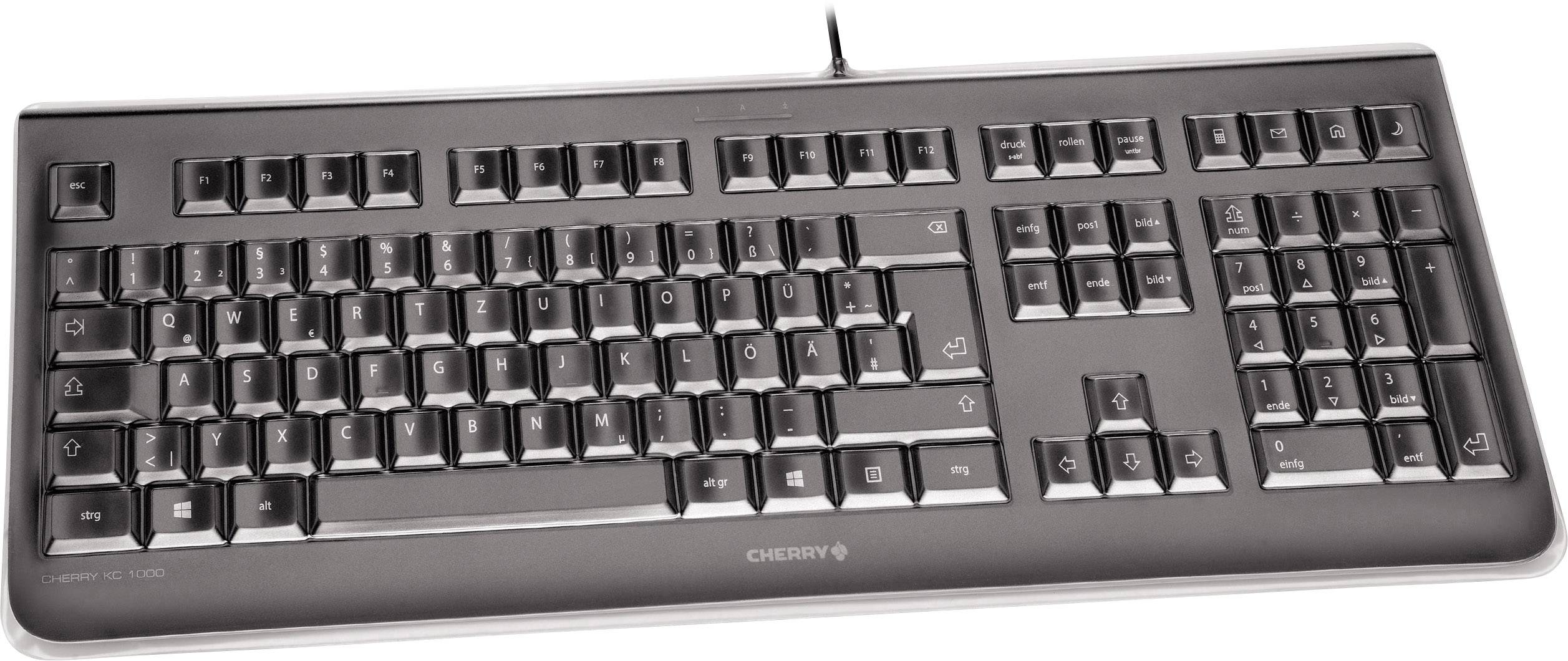 CHERRY KC 1068 USB Tastatur Schweiz, QWERTZ Schwarz Spritzwassergeschützt, Staubgeschützt