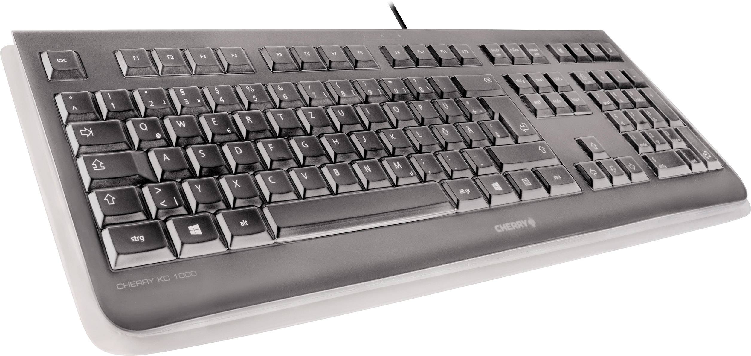 CHERRY KC 1068 USB Tastatur Schweiz, QWERTZ Schwarz Spritzwassergeschützt, Staubgeschützt