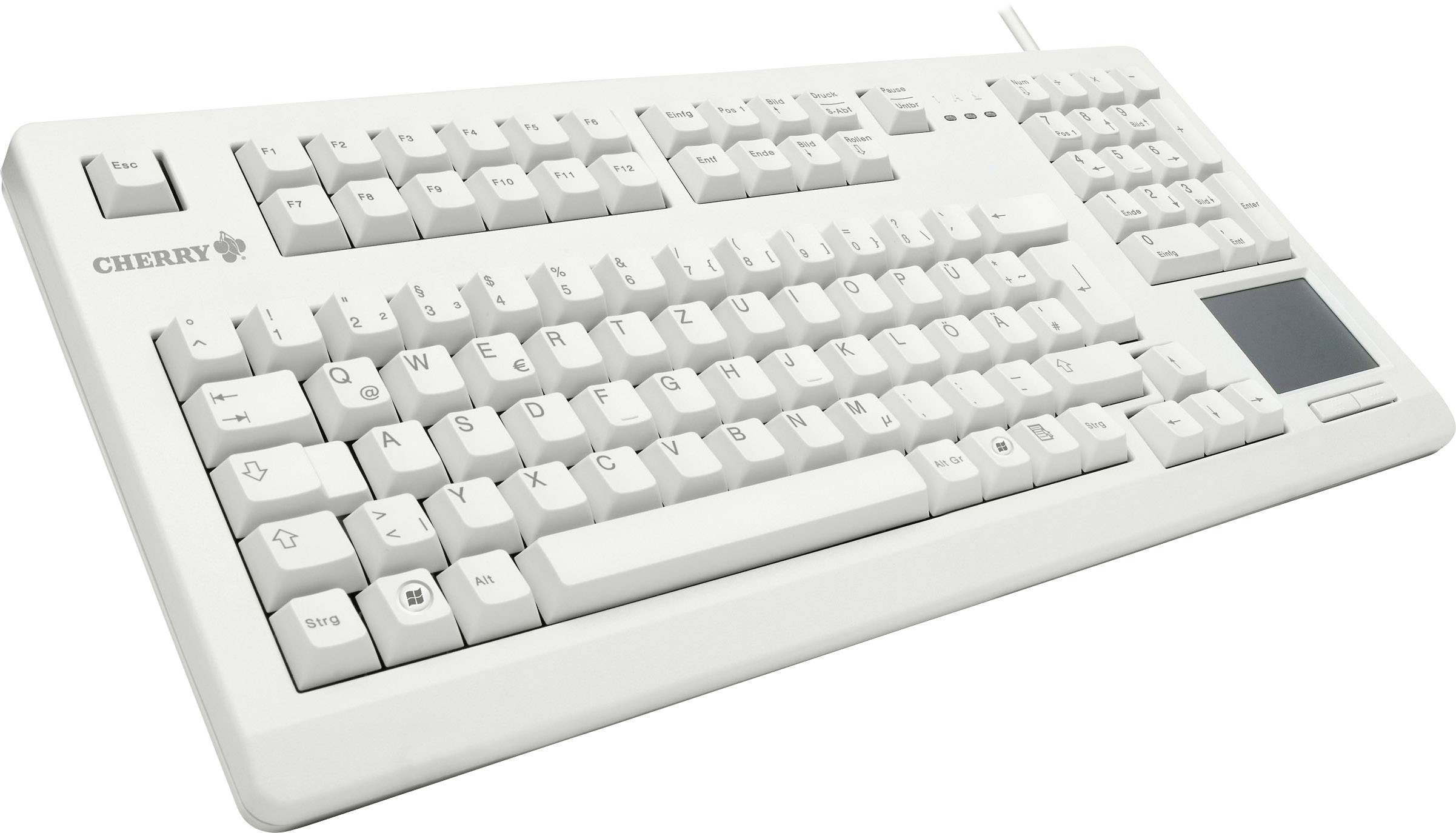 CHERRY TOUCHBOARD G80-11900 USB Tastatur Deutsch, QWERTZ Grau Touch-Oberfläche, Maustasten