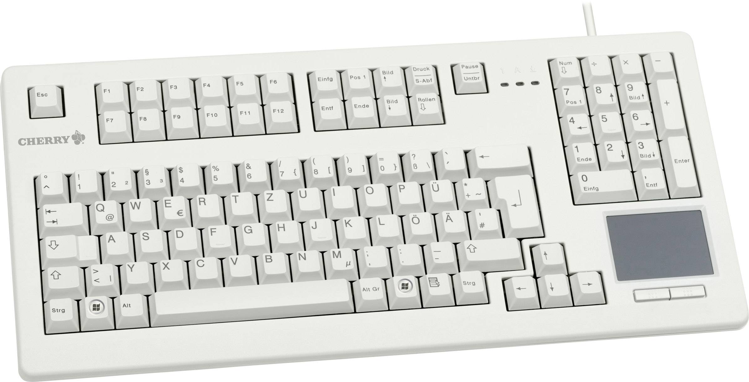 CHERRY TOUCHBOARD G80-11900 USB Tastatur Deutsch, QWERTZ Grau Touch-Oberfläche, Maustasten