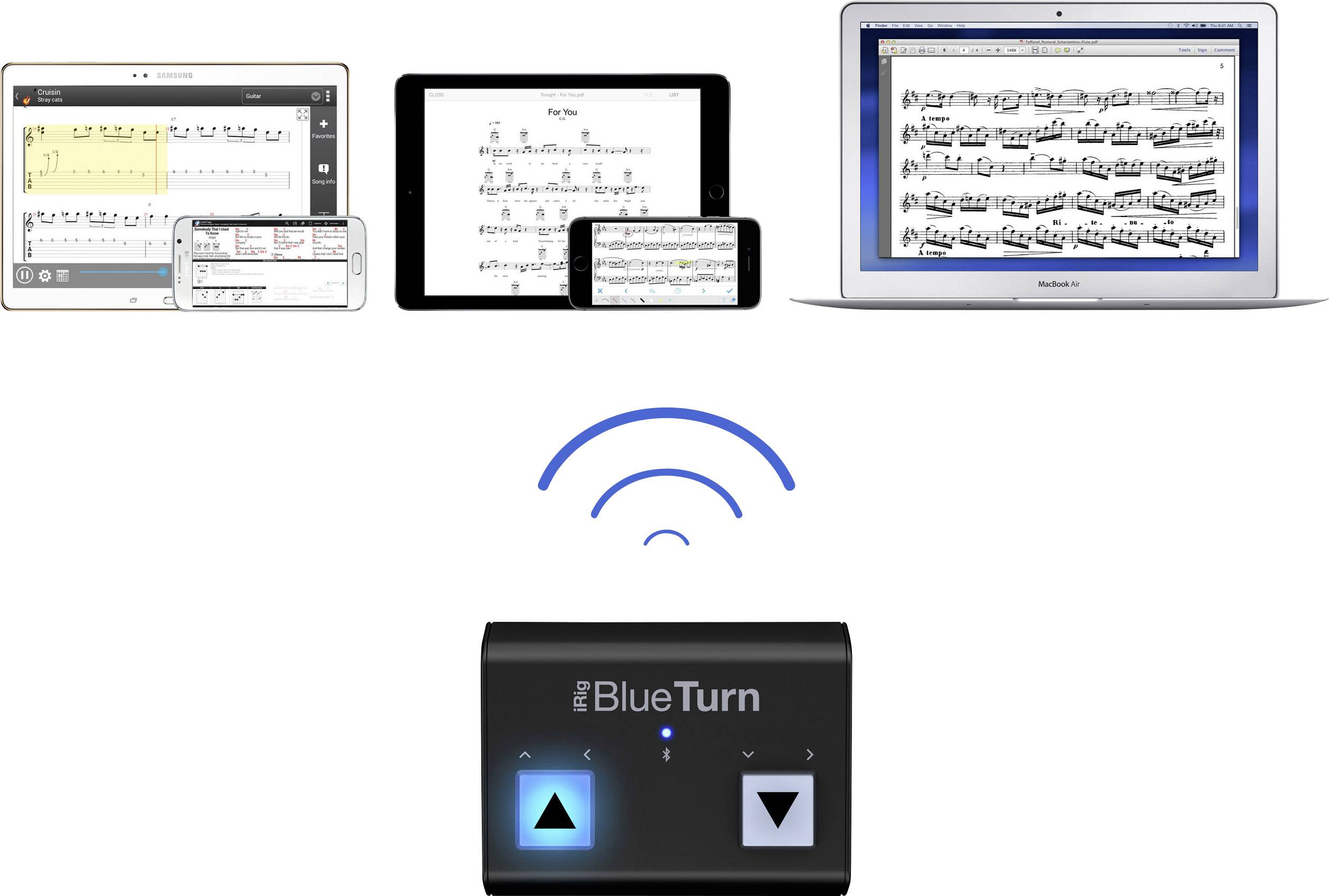 IK Multimedia IP-IRIG-BTURN-IN Notenpult Schwarz, Blau