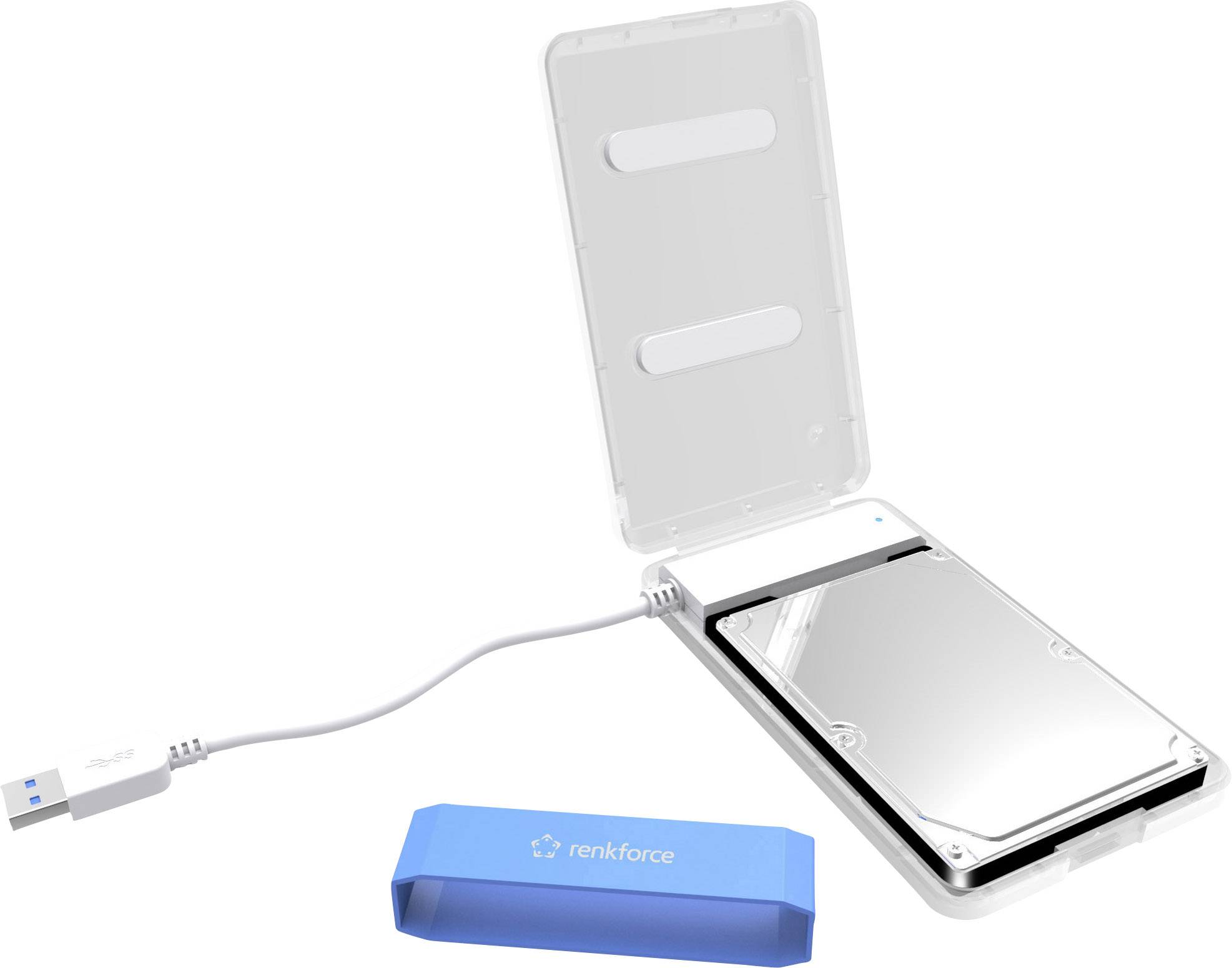 Renkforce RF-4254476 6.35 cm (2.5 Zoll)-Festplattengehäuse 2.5 Zoll USB 3.2 Gen 1 (USB 3.0)