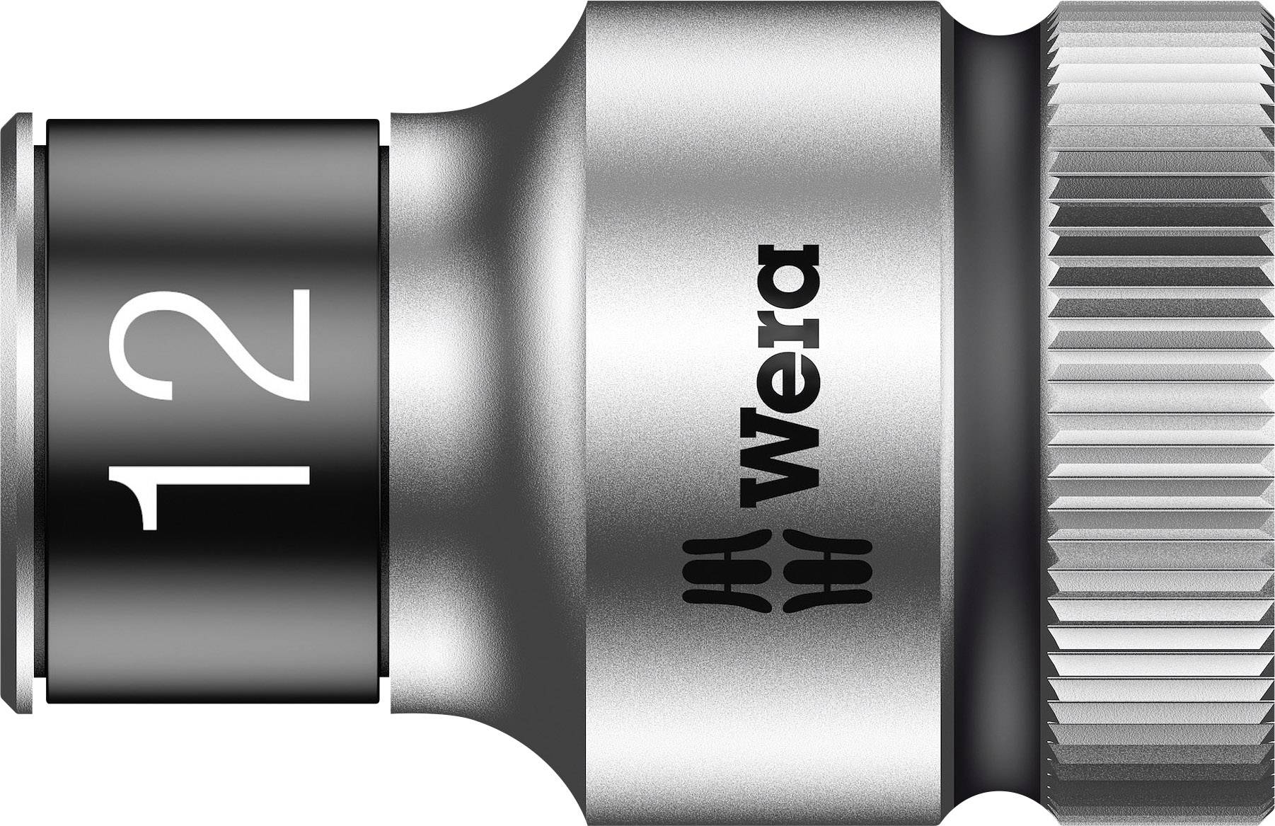 Steckschlüssel-Einsatz aus Metall mit 'Wera'-Logo. Größe '12' ist hervorgehoben.