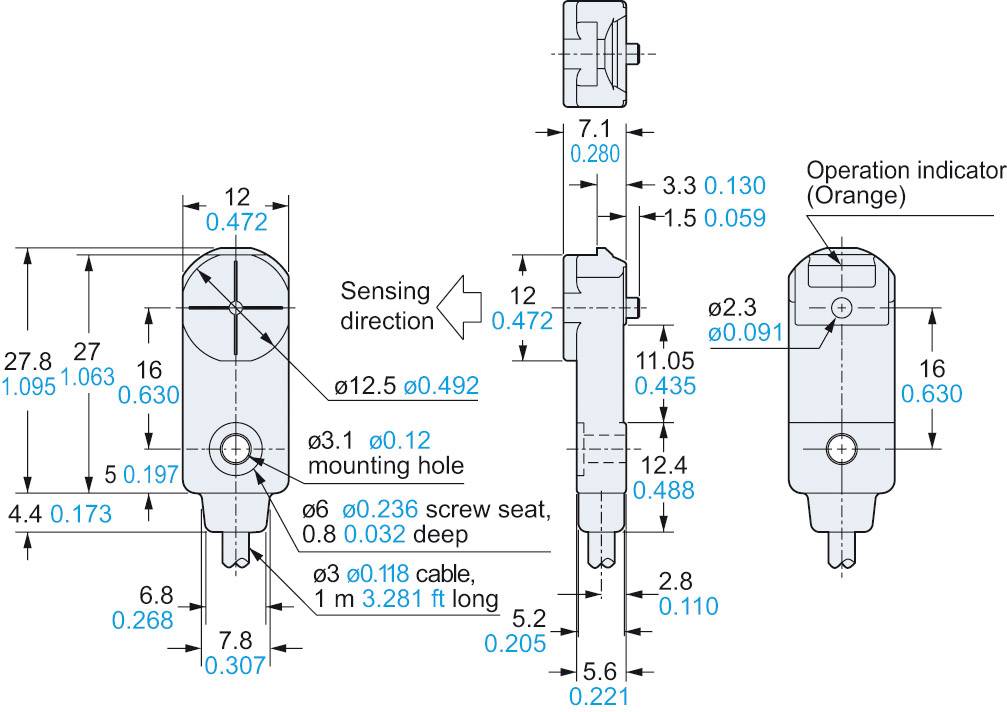 Panasonic Induktiver Näherungsschalter 12 x 7,1mm PNP GX-F12A-P