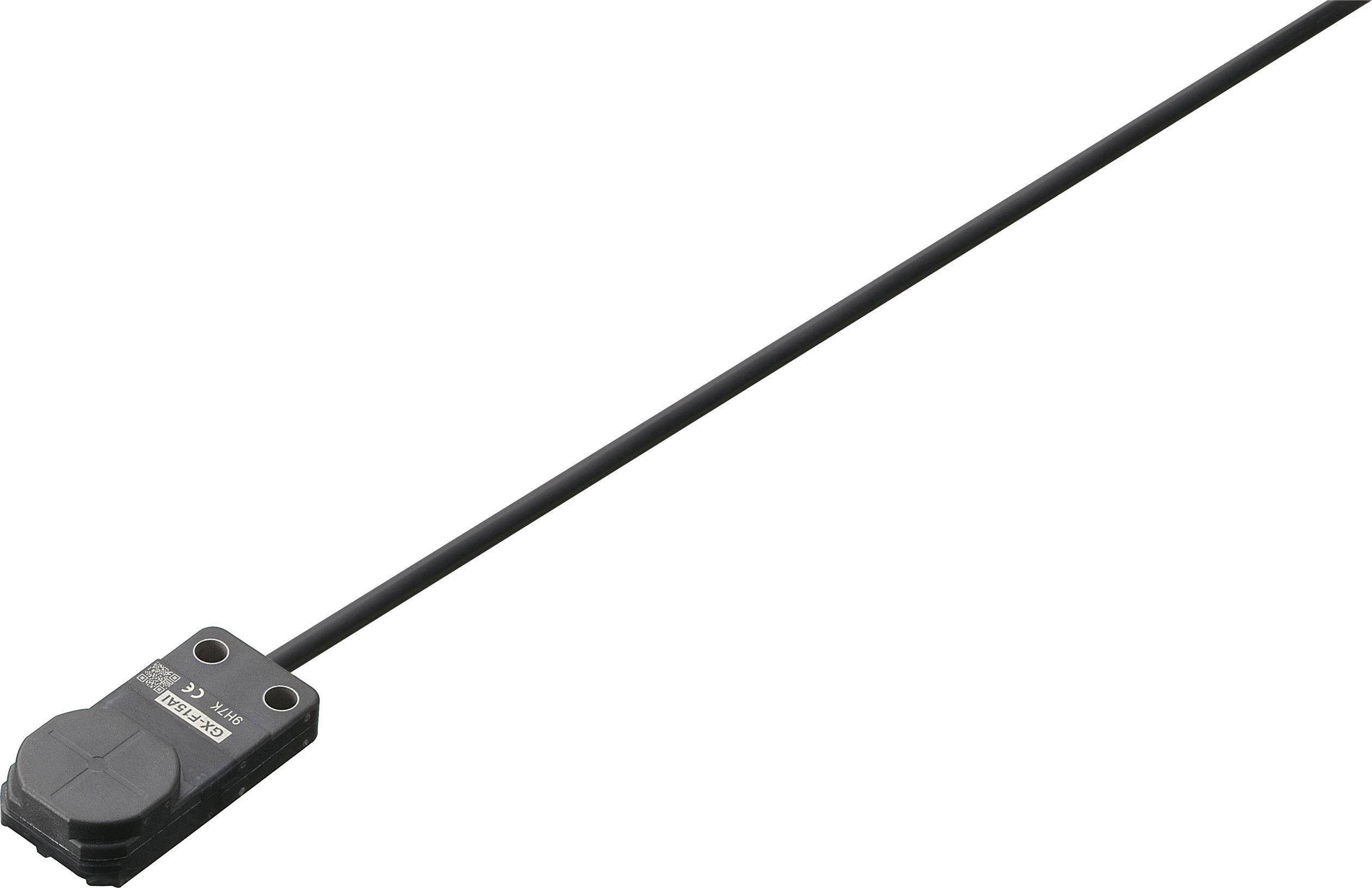 Ein flacher, rechteckiger Sensor mit langem Kabel, geeignet für industrielle Anwendungen.